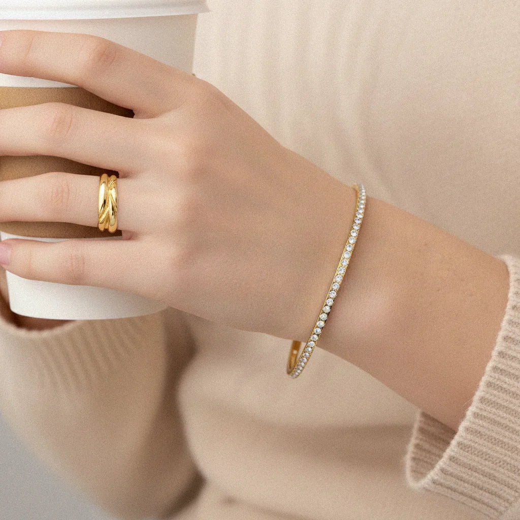 Zoey Diamond Gold Bangle