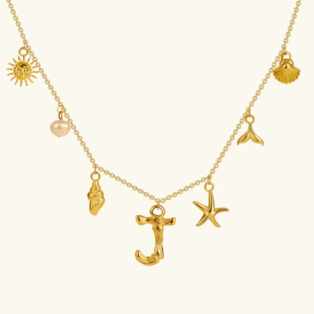 Nut Ocean Initial Necklace