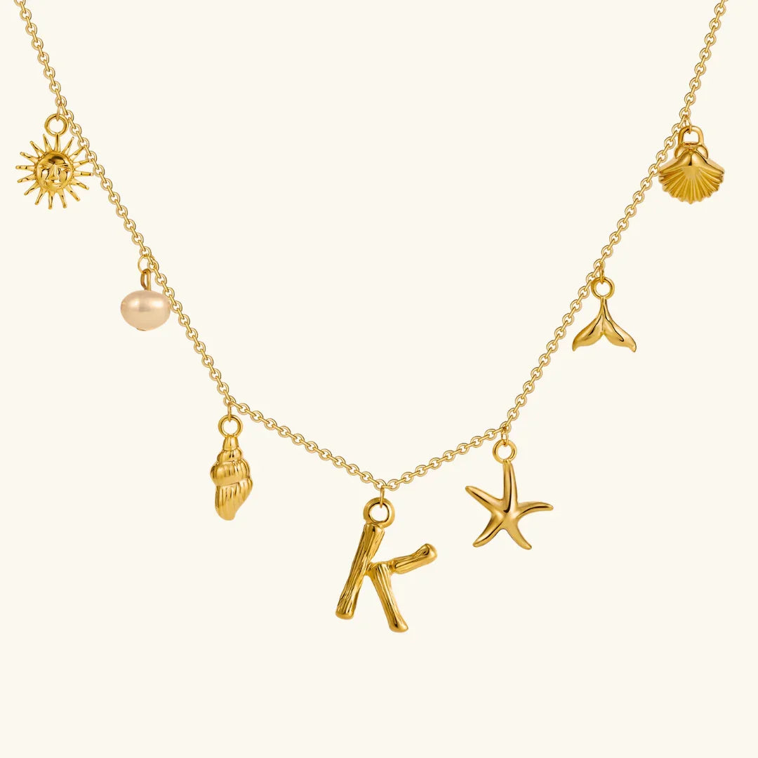 Nut Ocean Initial Necklace