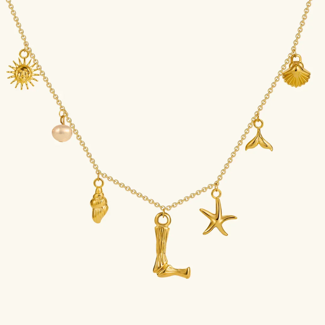 Nut Ocean Initial Necklace