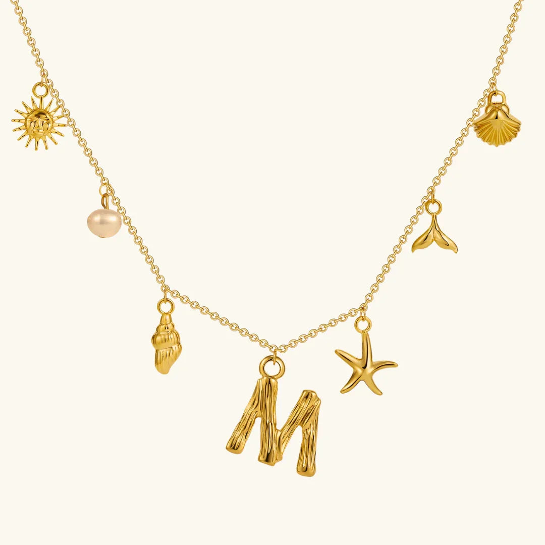 Nut Ocean Initial Necklace