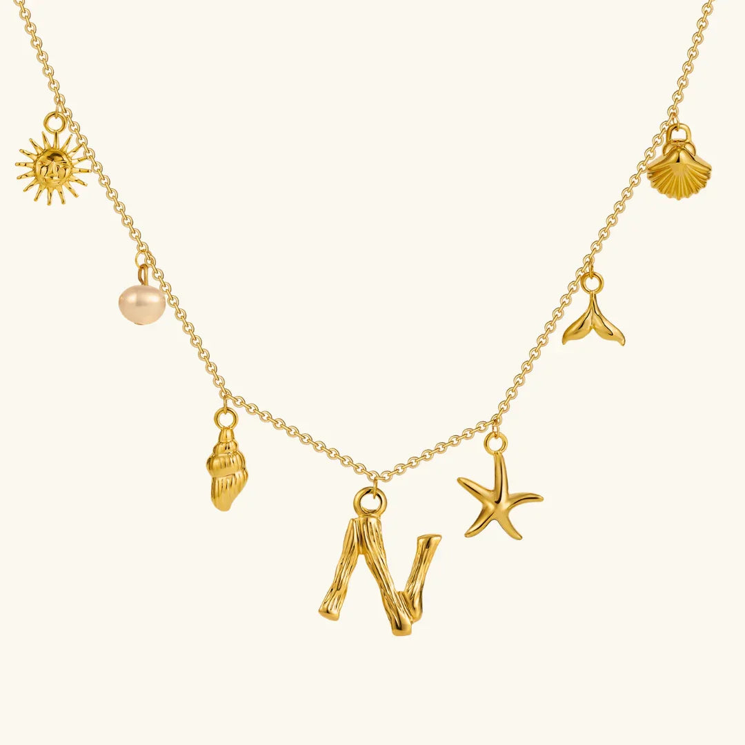 Nut Ocean Initial Necklace