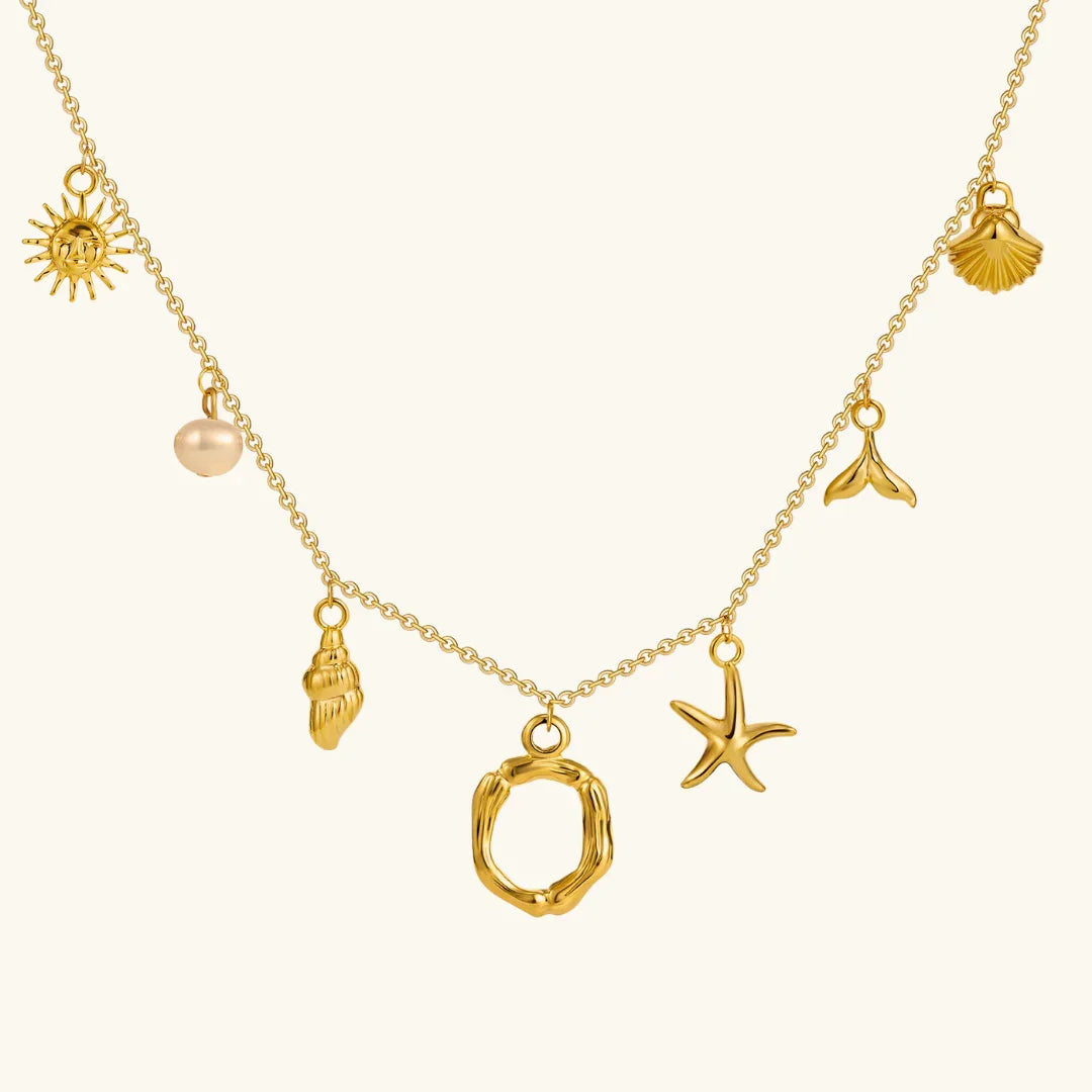 Nut Ocean Initial Necklace