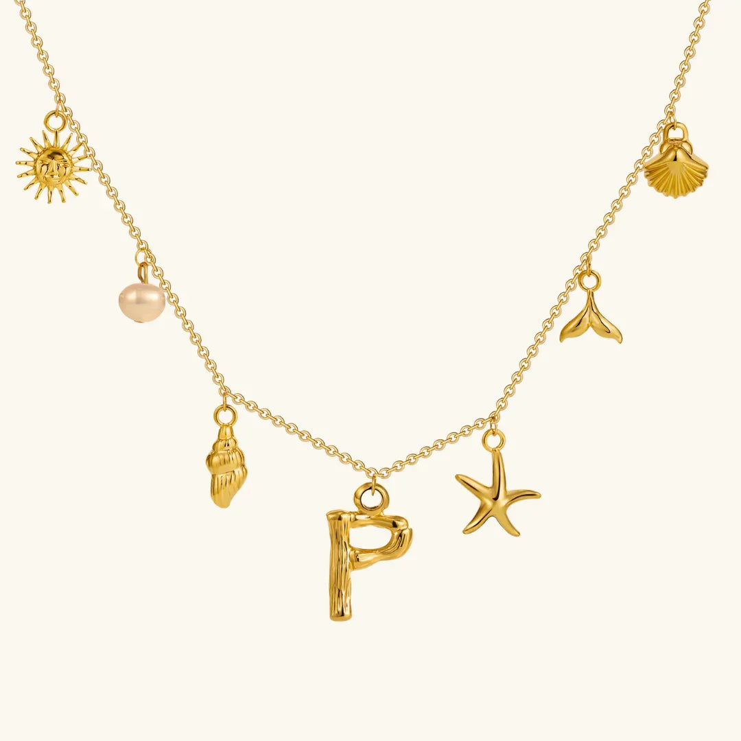 Nut Ocean Initial Necklace