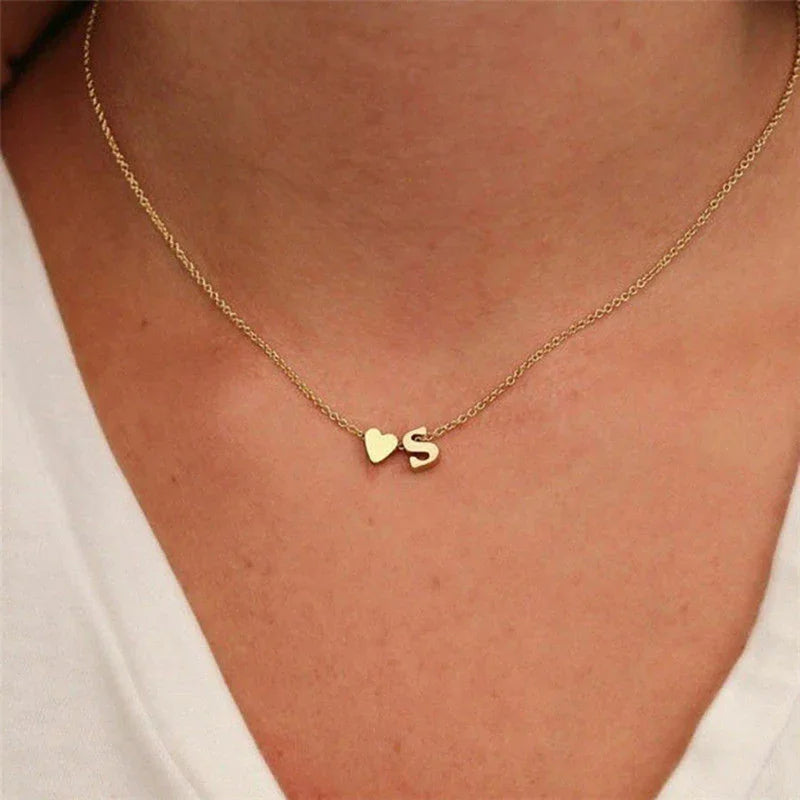 Hathor Initial Letter Gold Necklace