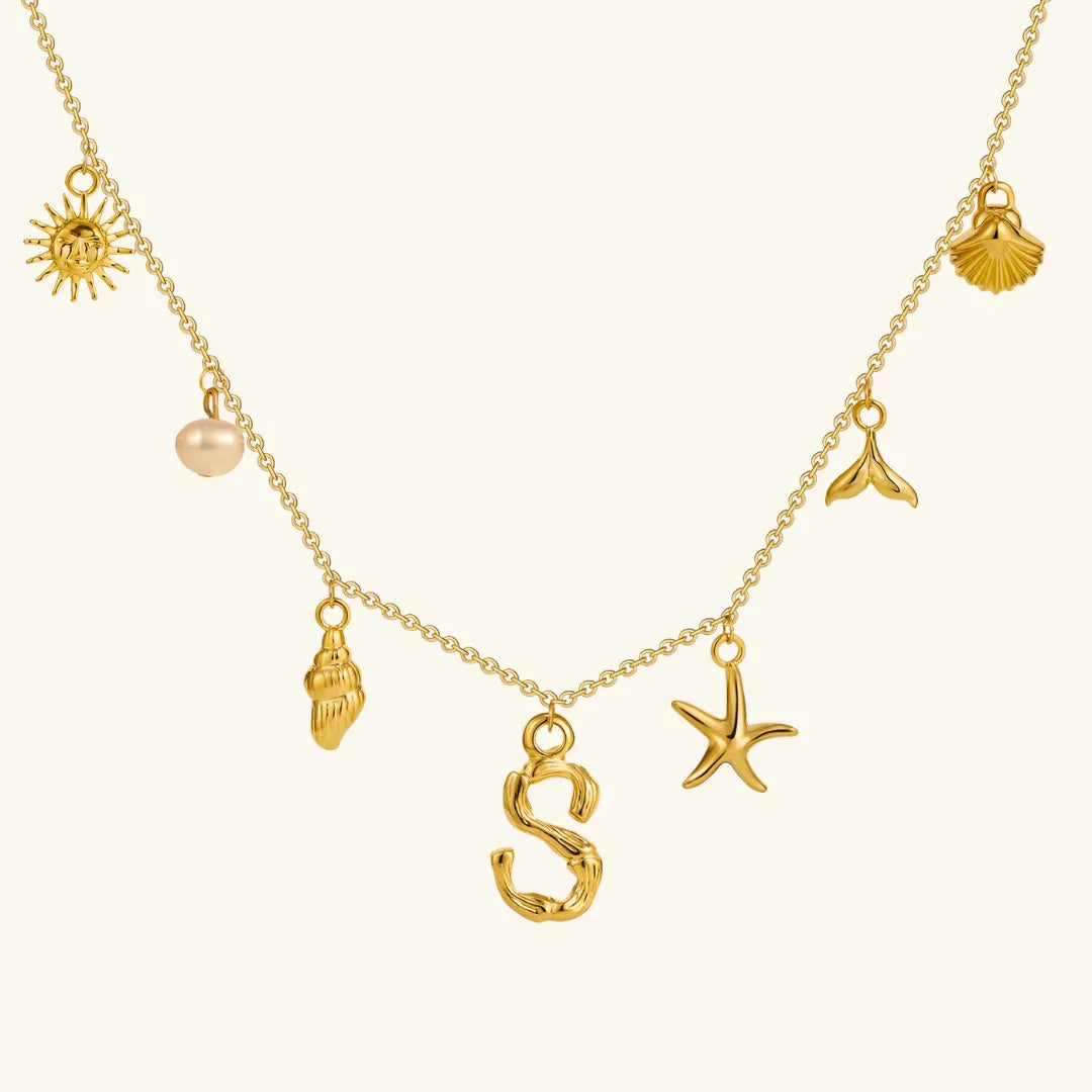 Nut Ocean Initial Necklace