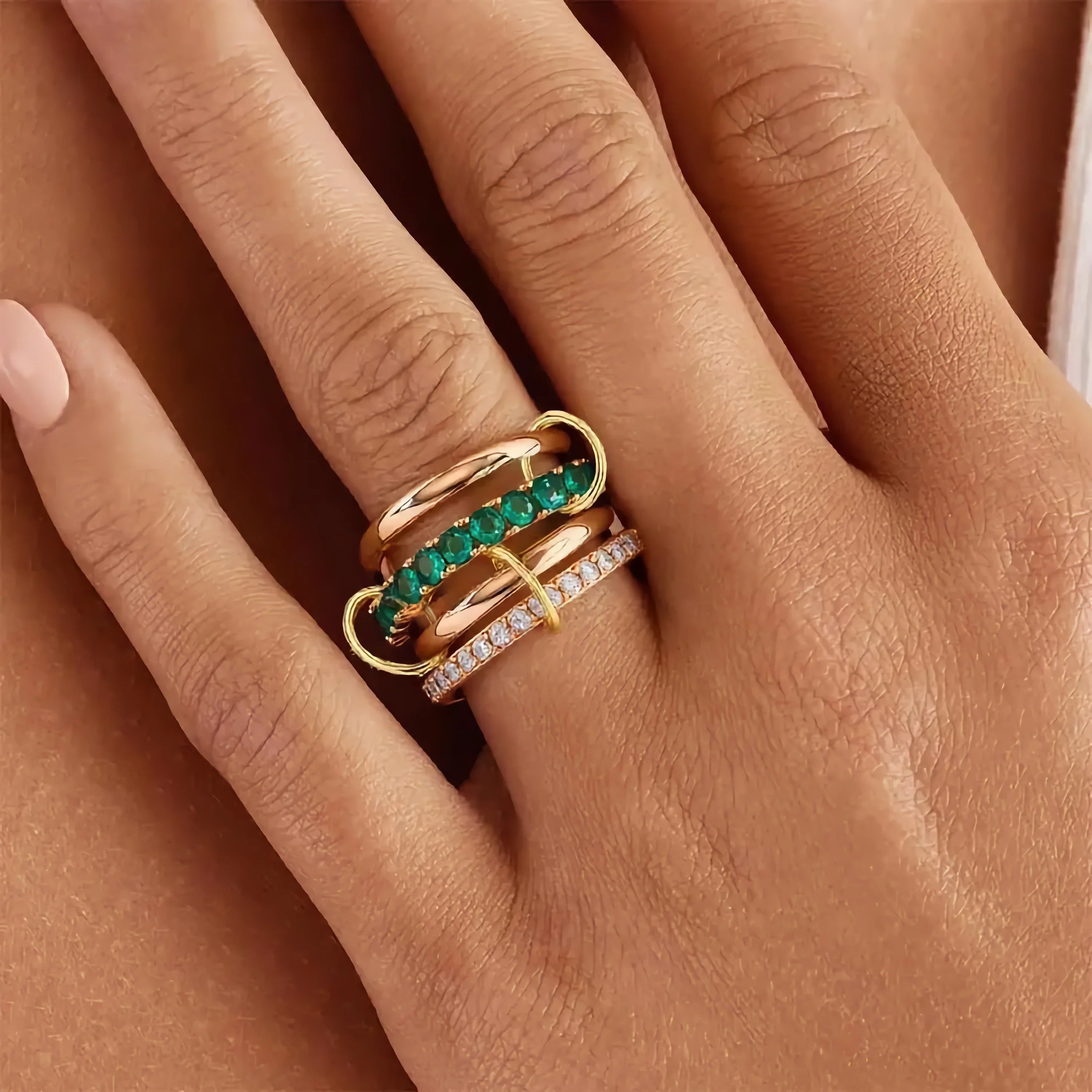 Monaco Stacked Diamond Ring