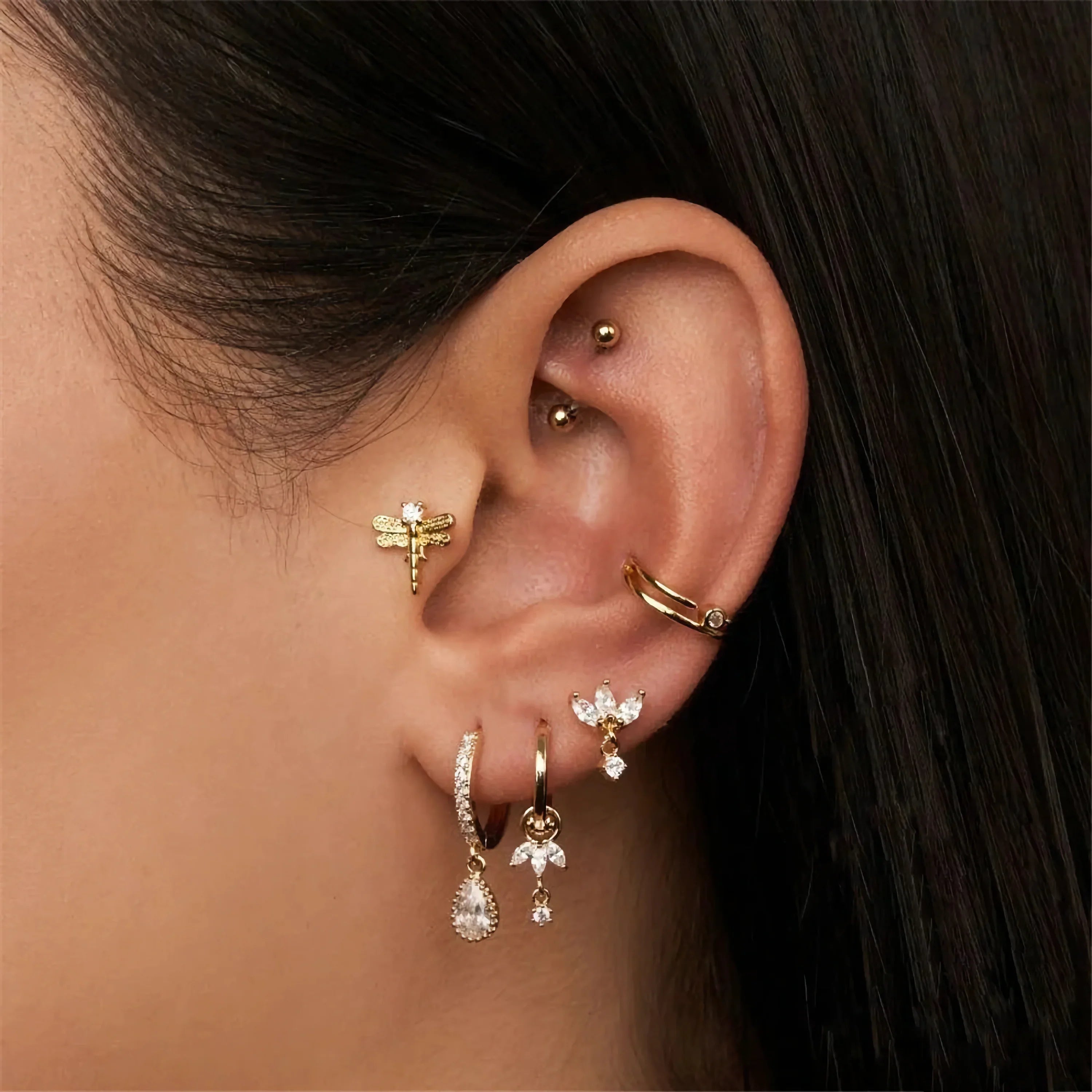 Romance Removable Charm Hoops