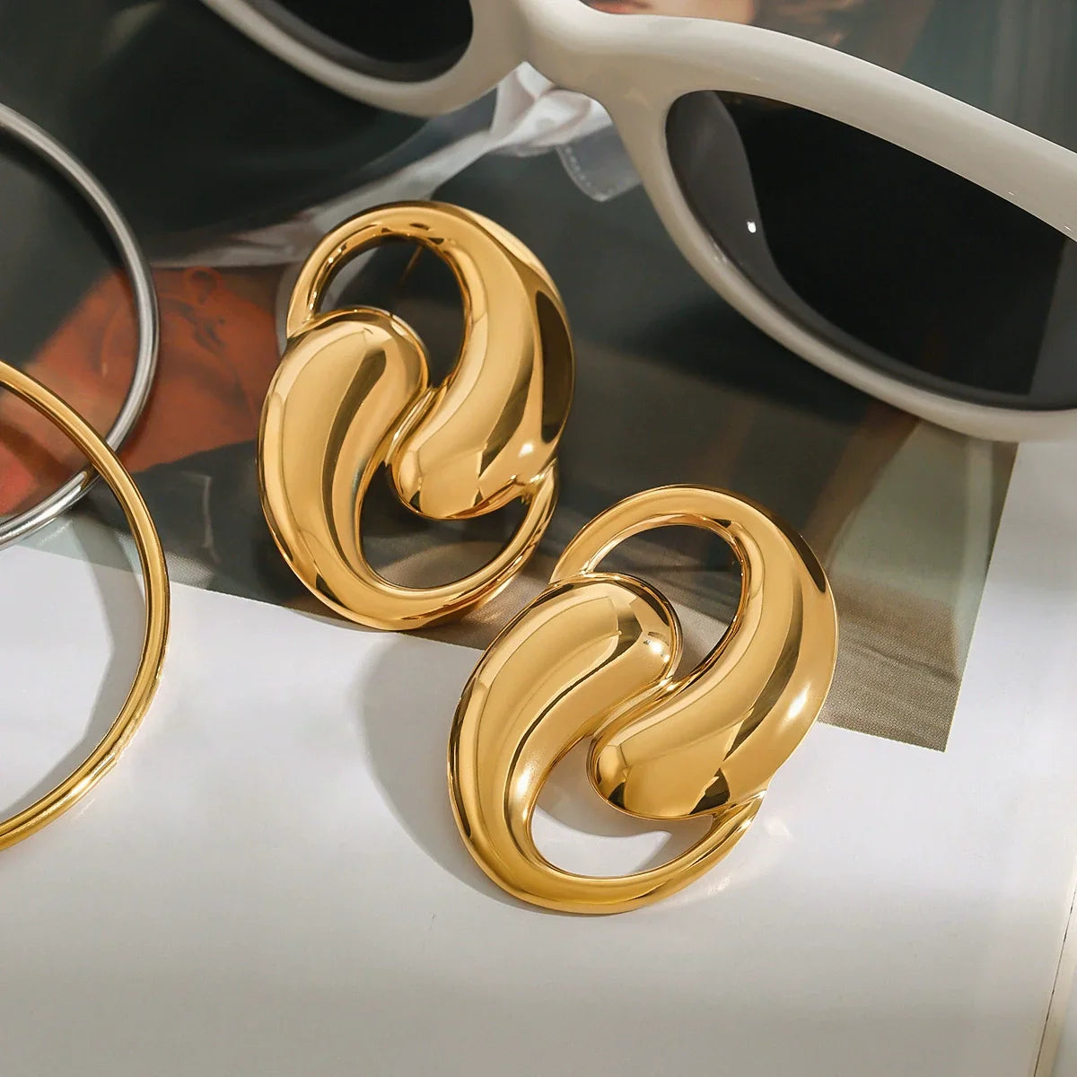 Allure Water Drop Gold Earrings