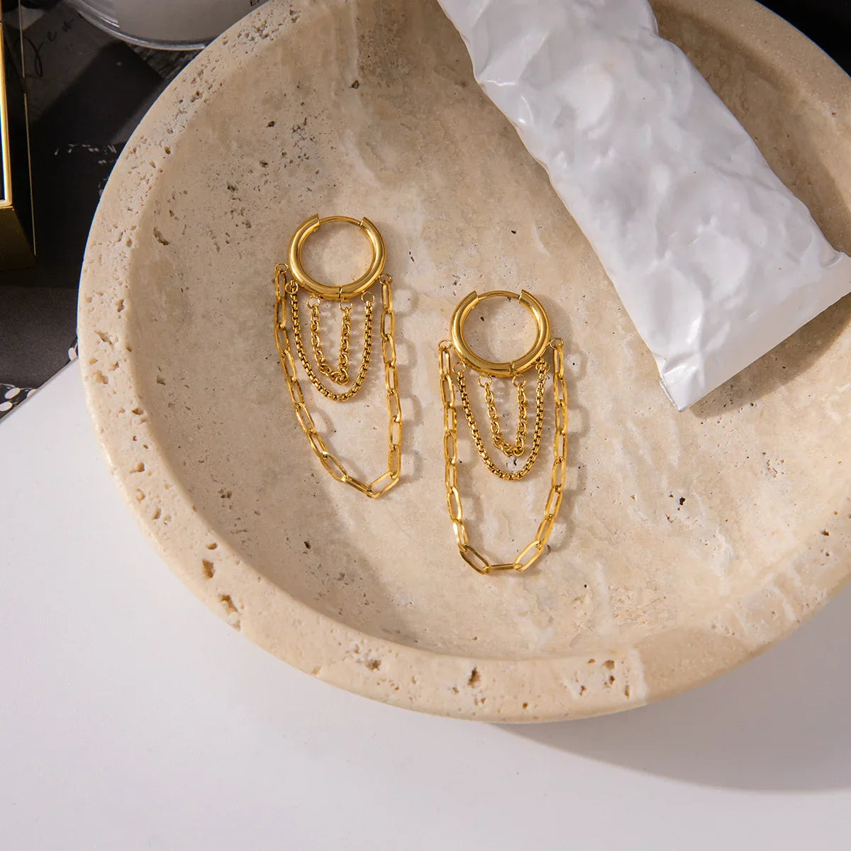 Tranquility Link Chain Hoops