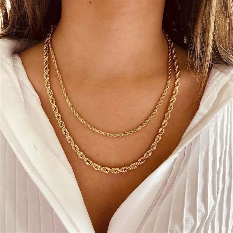 Epona Rope Chain Gold Necklace