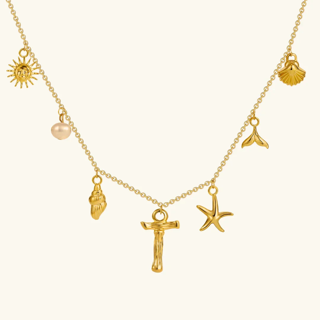 Nut Ocean Initial Necklace