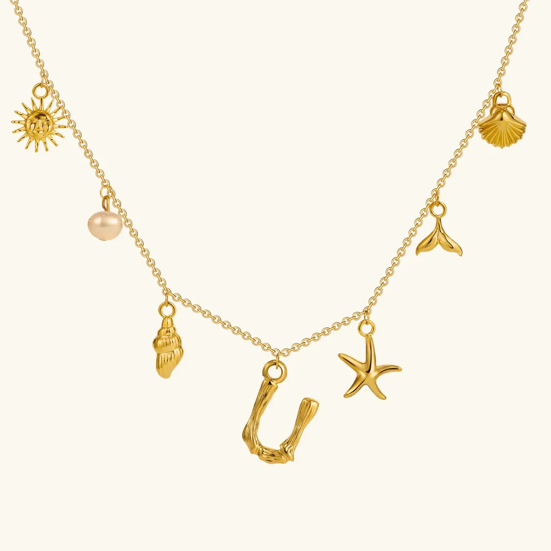 Nut Ocean Initial Necklace
