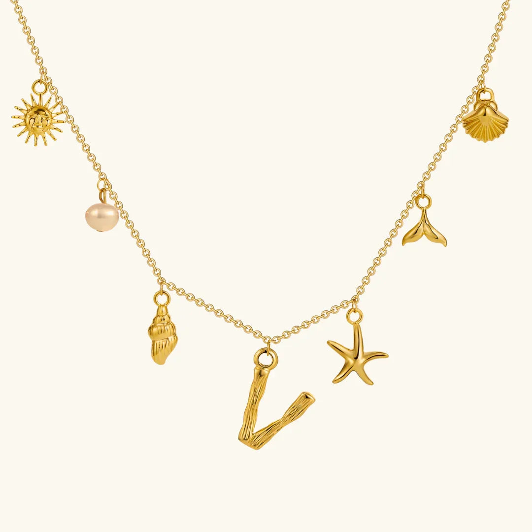 Nut Ocean Initial Necklace