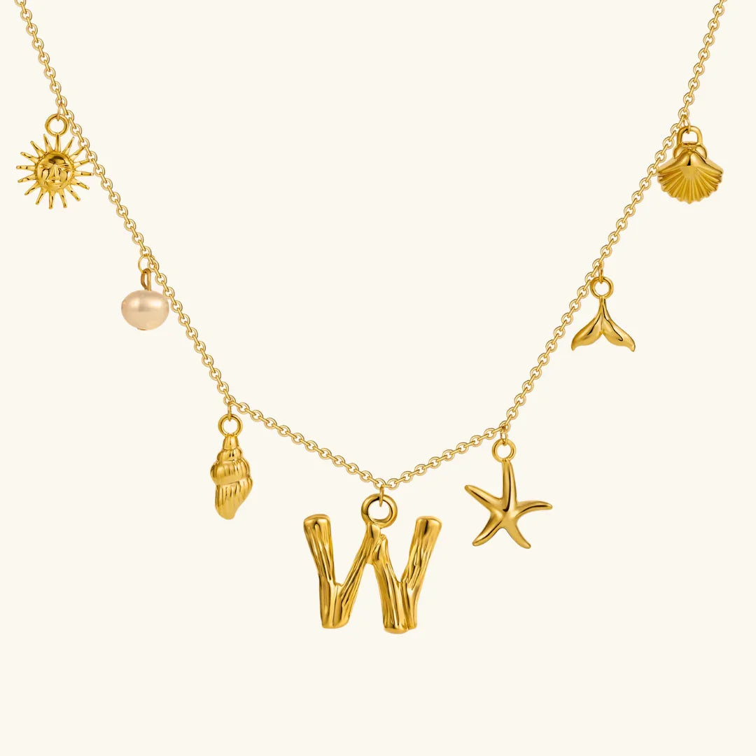 Nut Ocean Initial Necklace