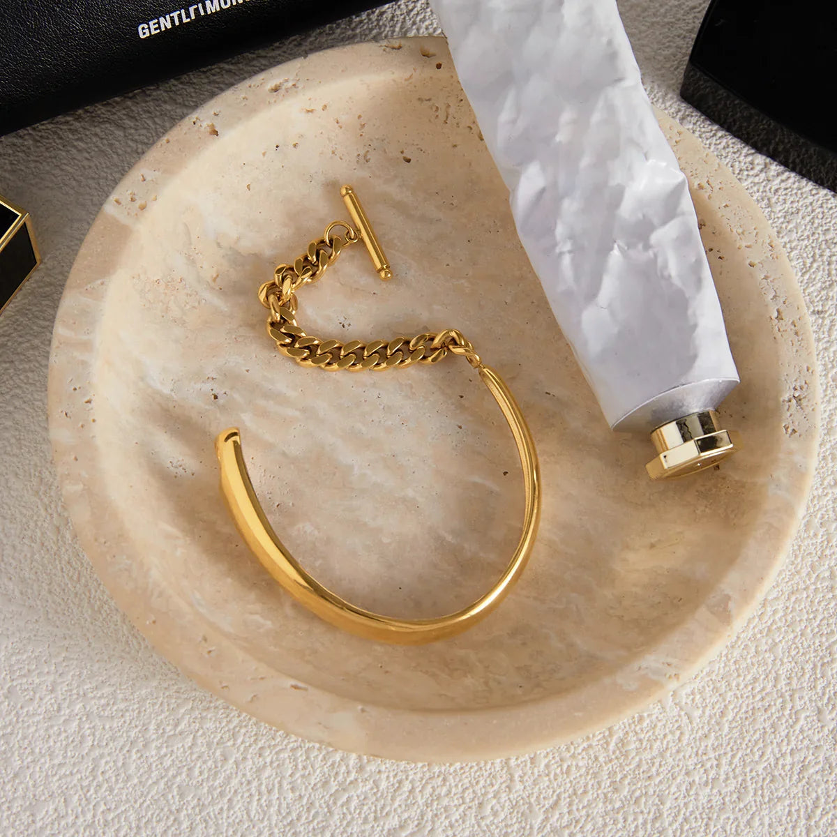Alessia Chained Gold Bangle