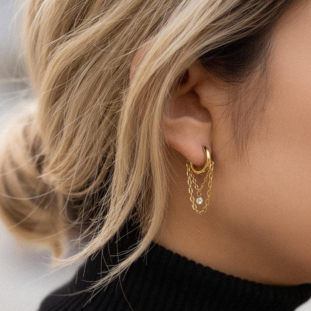 Muse Diamond Drop Hoops