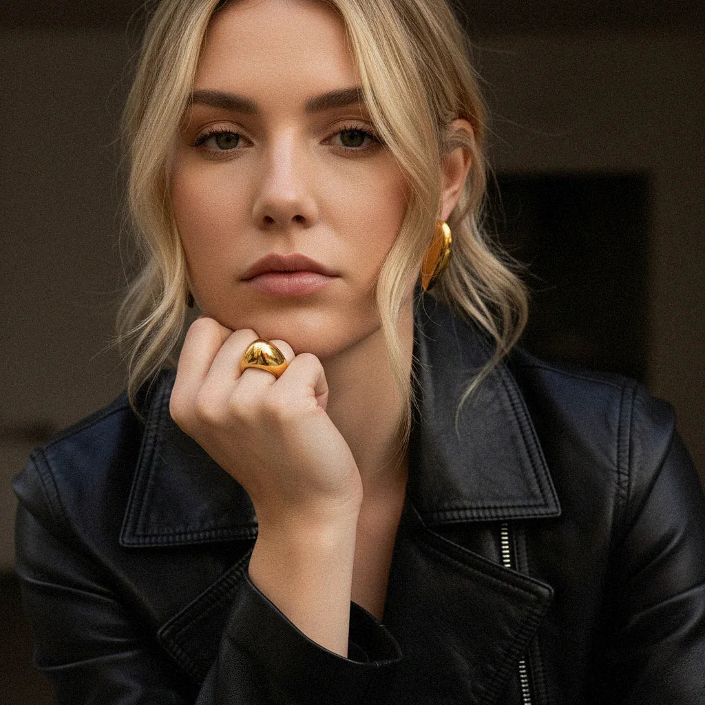 Pride Chunky Heart Gold Earrings