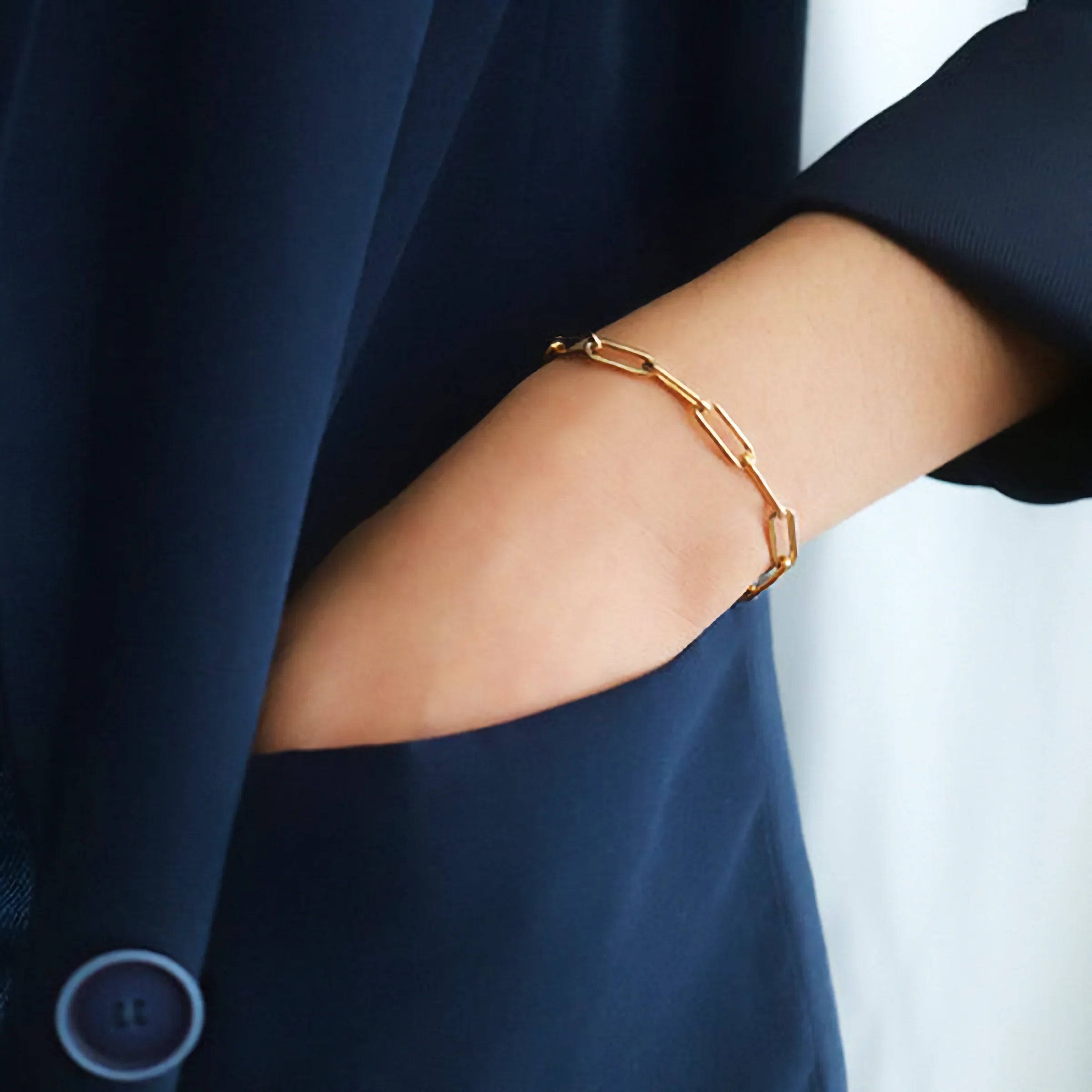 Gabriela Gold Paperclip Bracelet