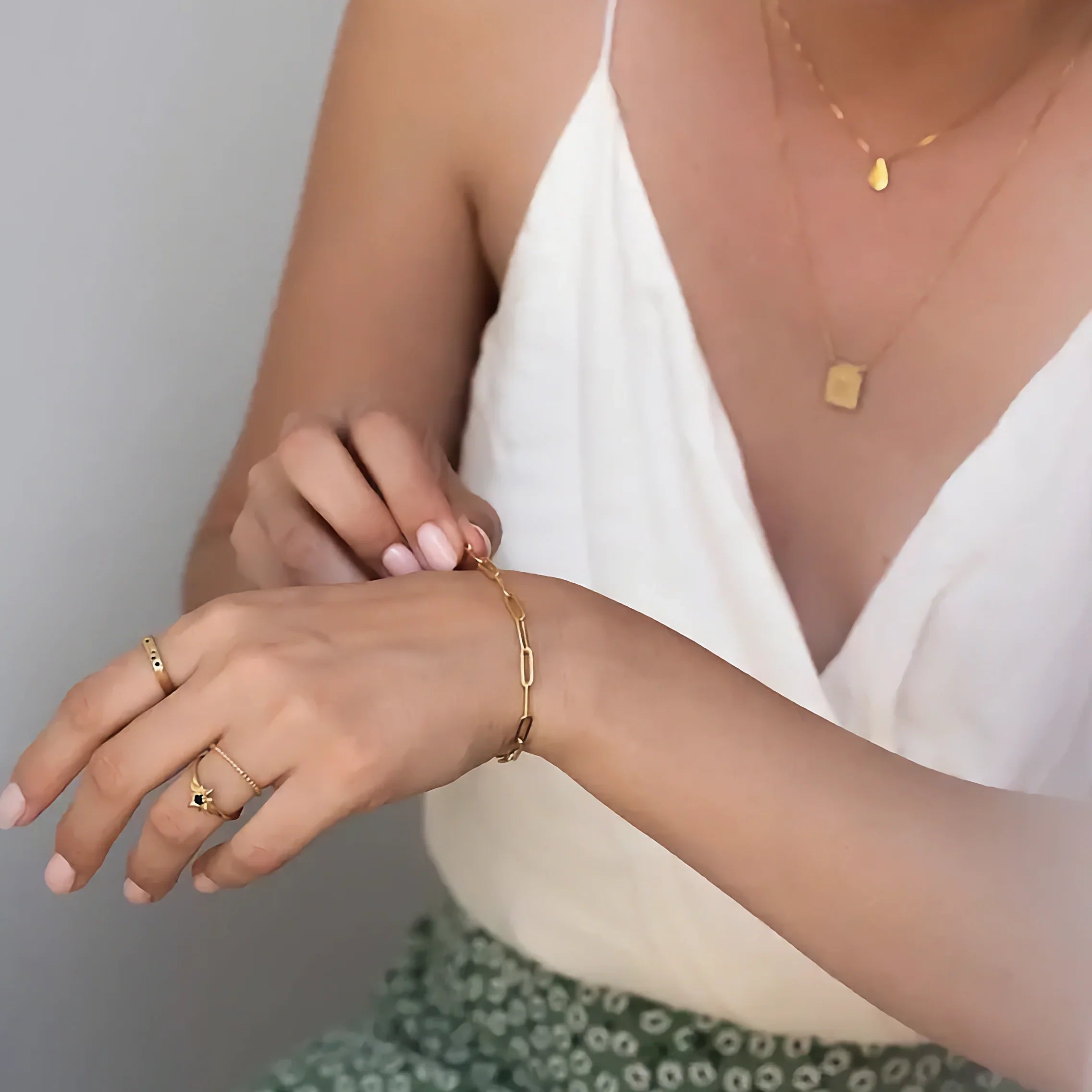 Gabriela Gold Paperclip Bracelet