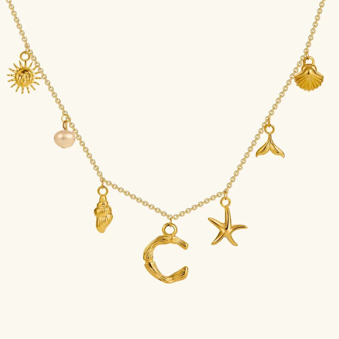 Nut Ocean Initial Necklace