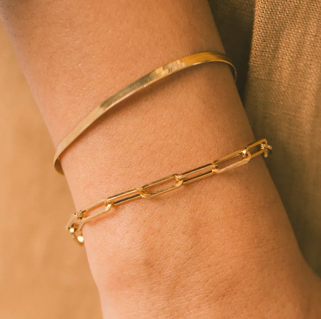 Gabriela Gold Paperclip Bracelet
