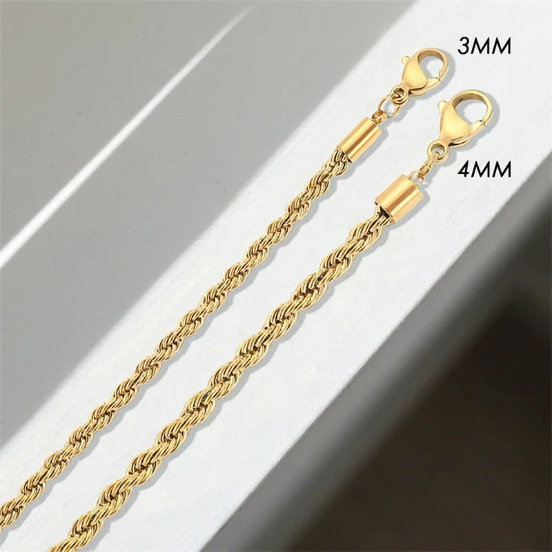 Angela Rope Chain Gold Bracelet