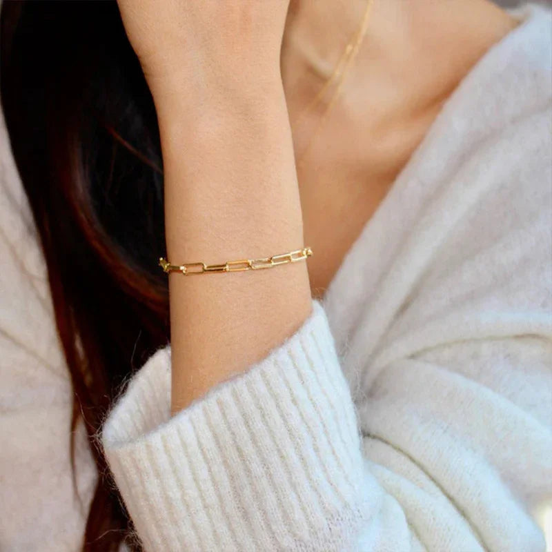 Gabriela Gold Paperclip Bracelet