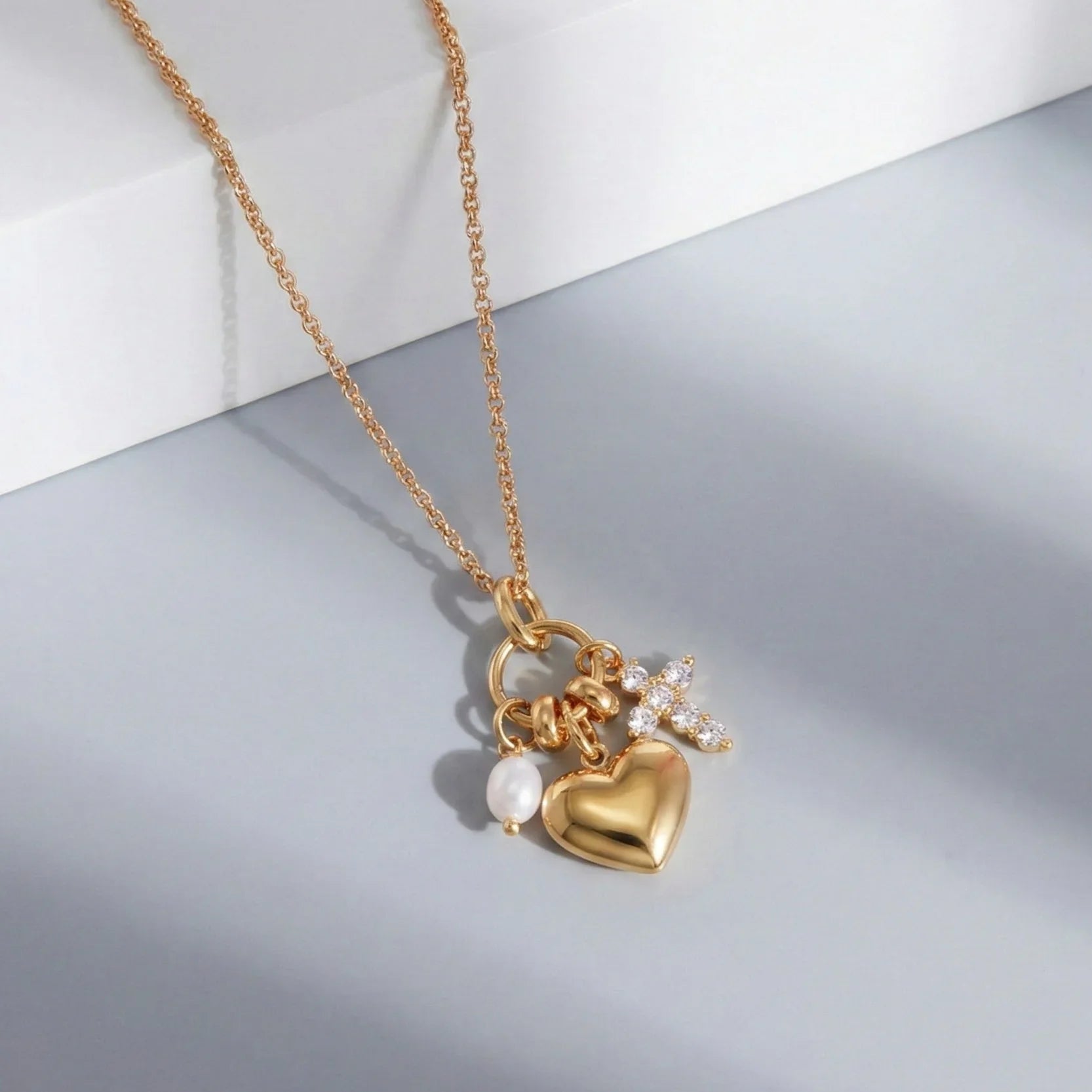 Minerva Diamond Heart Charm Necklace