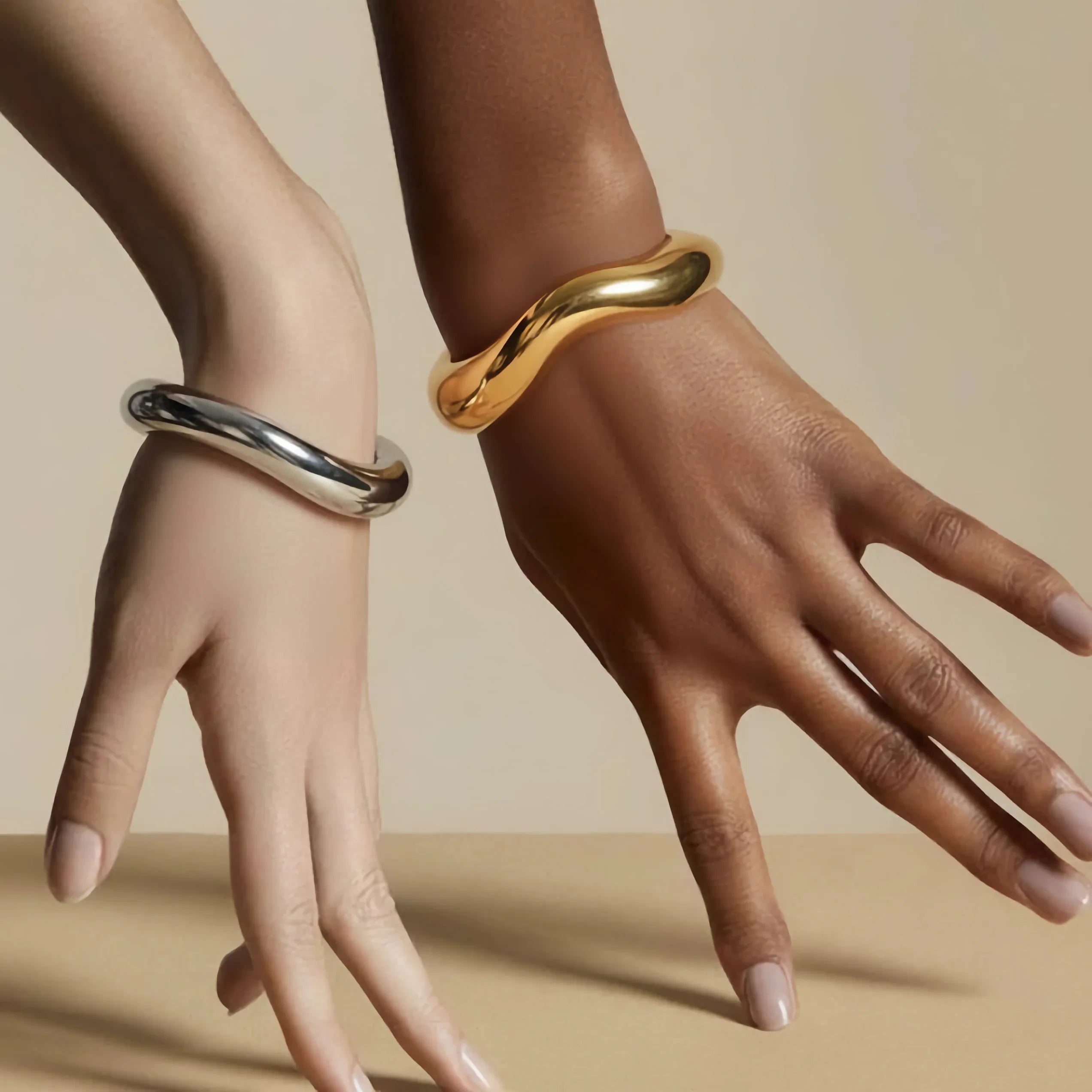 Naomi Asymmetrical Gold Bangle