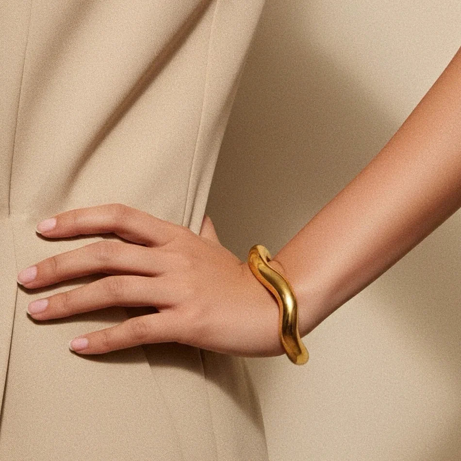 Naomi Asymmetrical Gold Bangle