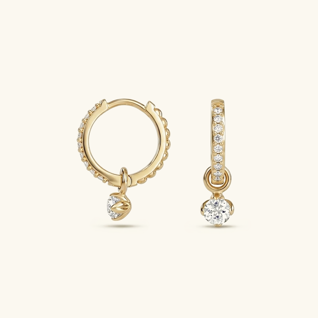 Nostalgia Reversible Diamond Hoops