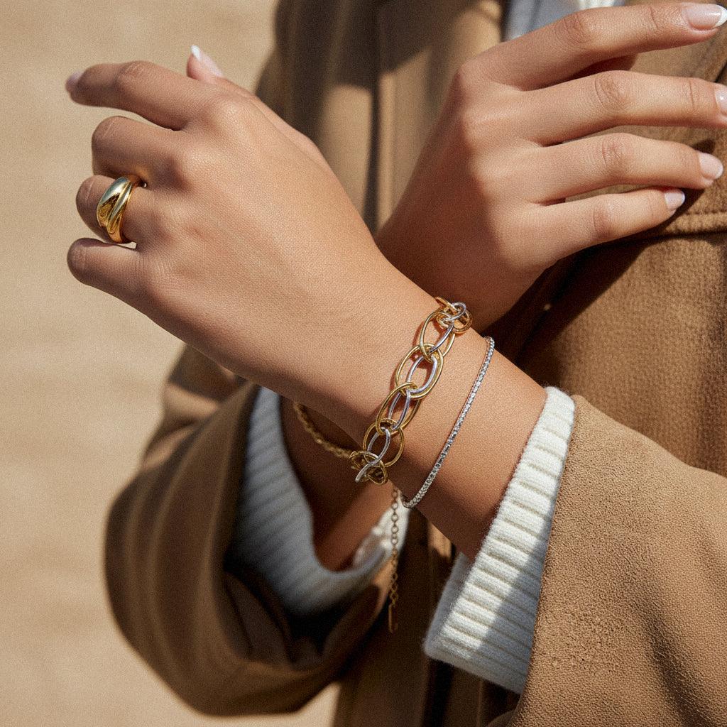 Gia Two Tone Multi Link Bracelet