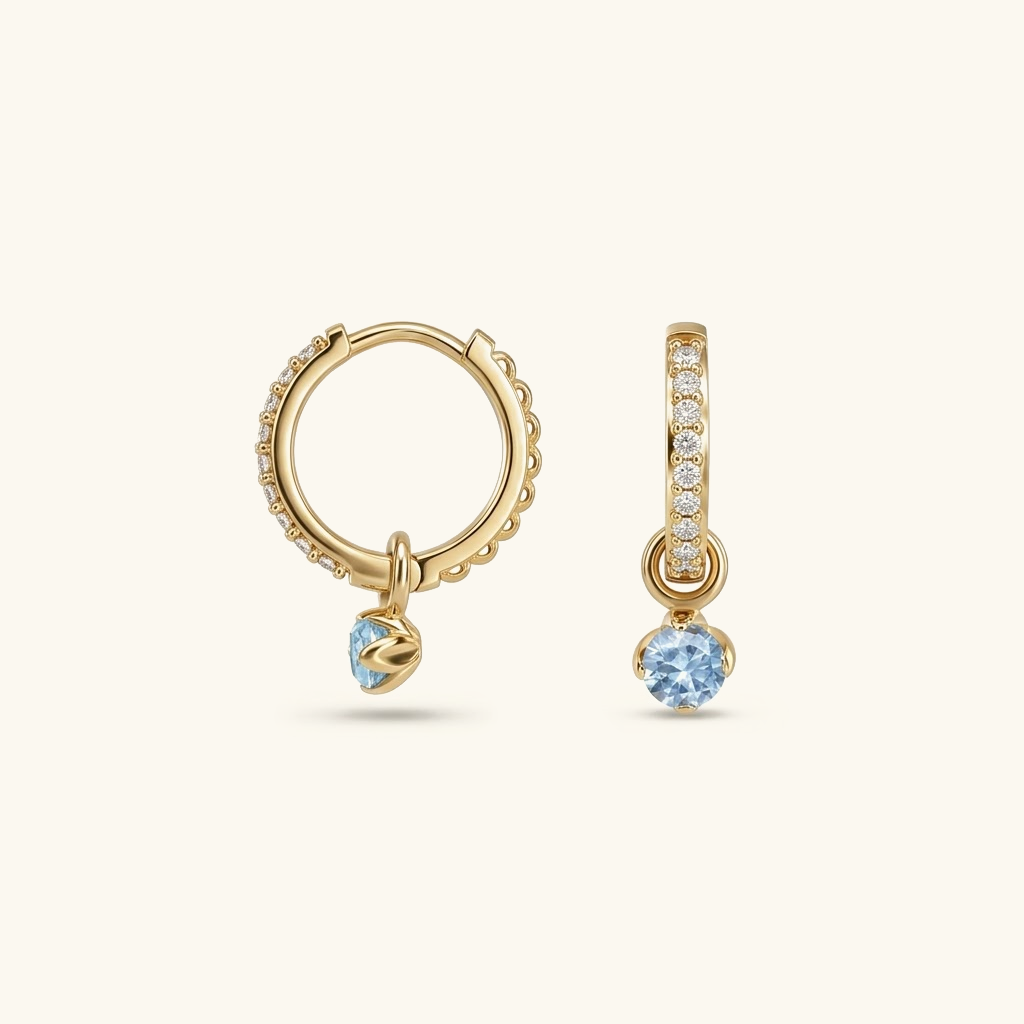 Nostalgia Reversible Diamond Hoops