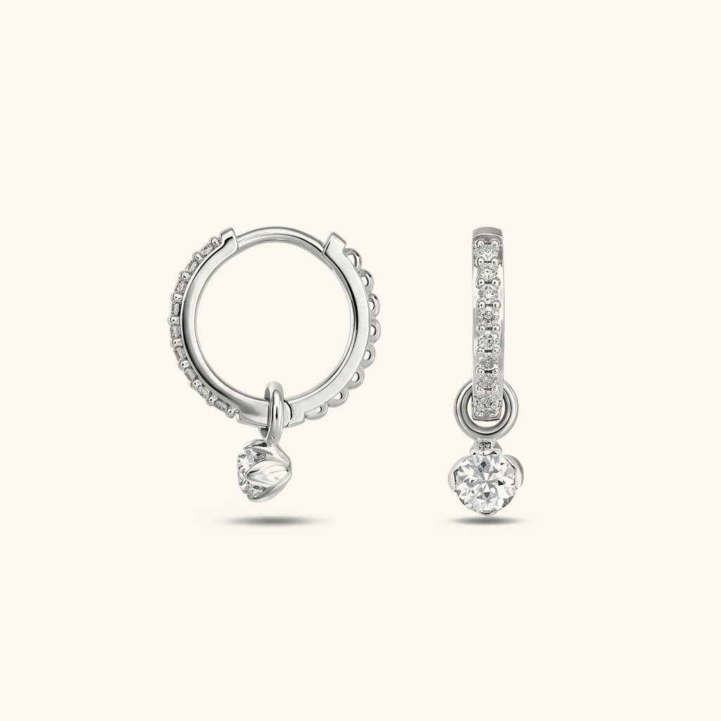 Nostalgia Reversible Diamond Hoops