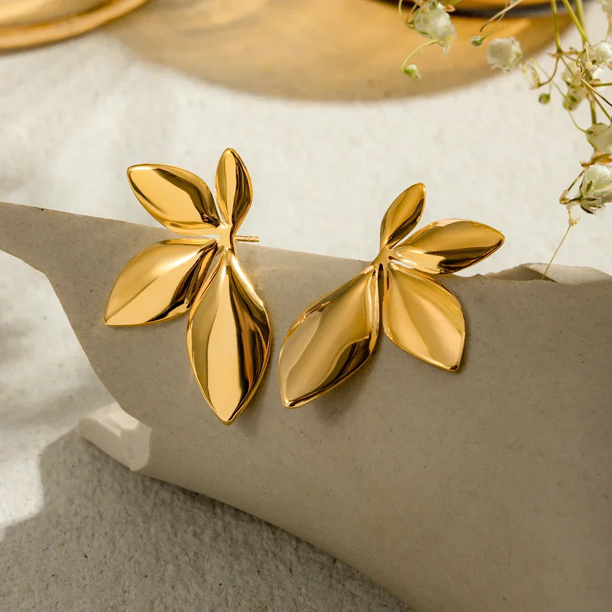 Timeless Gold Petal Earrings