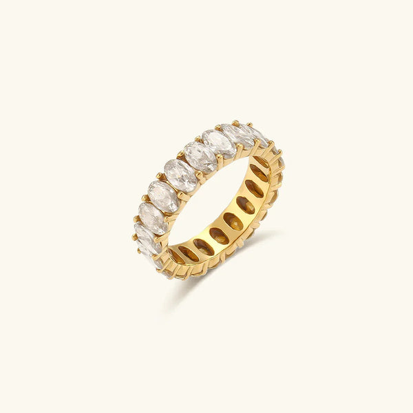 Amsterdam Diamond Simulant Gold Ring