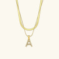 Bastet Layered Gold Initial Letter Necklace