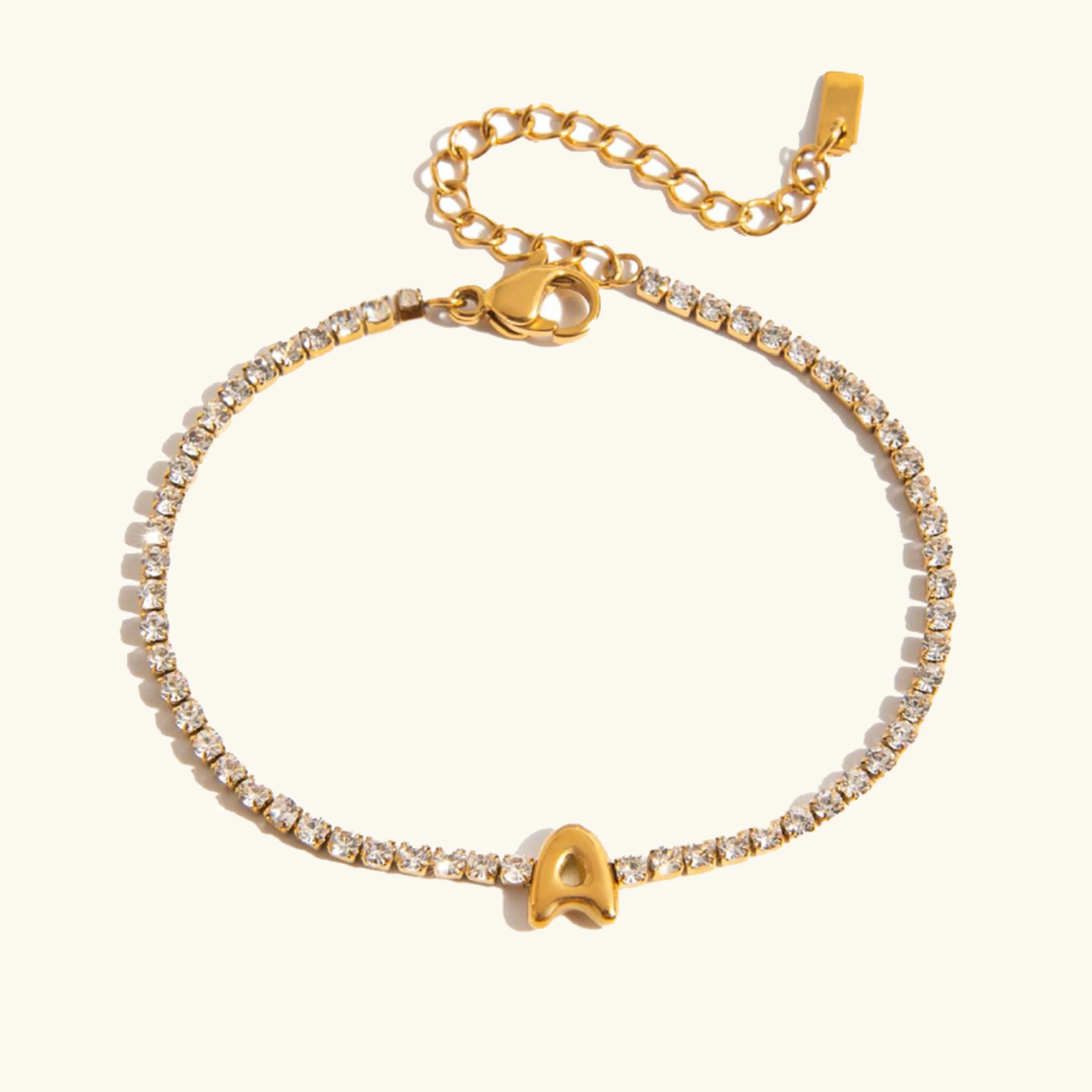Vivian Bubble Letter Tennis Bracelet