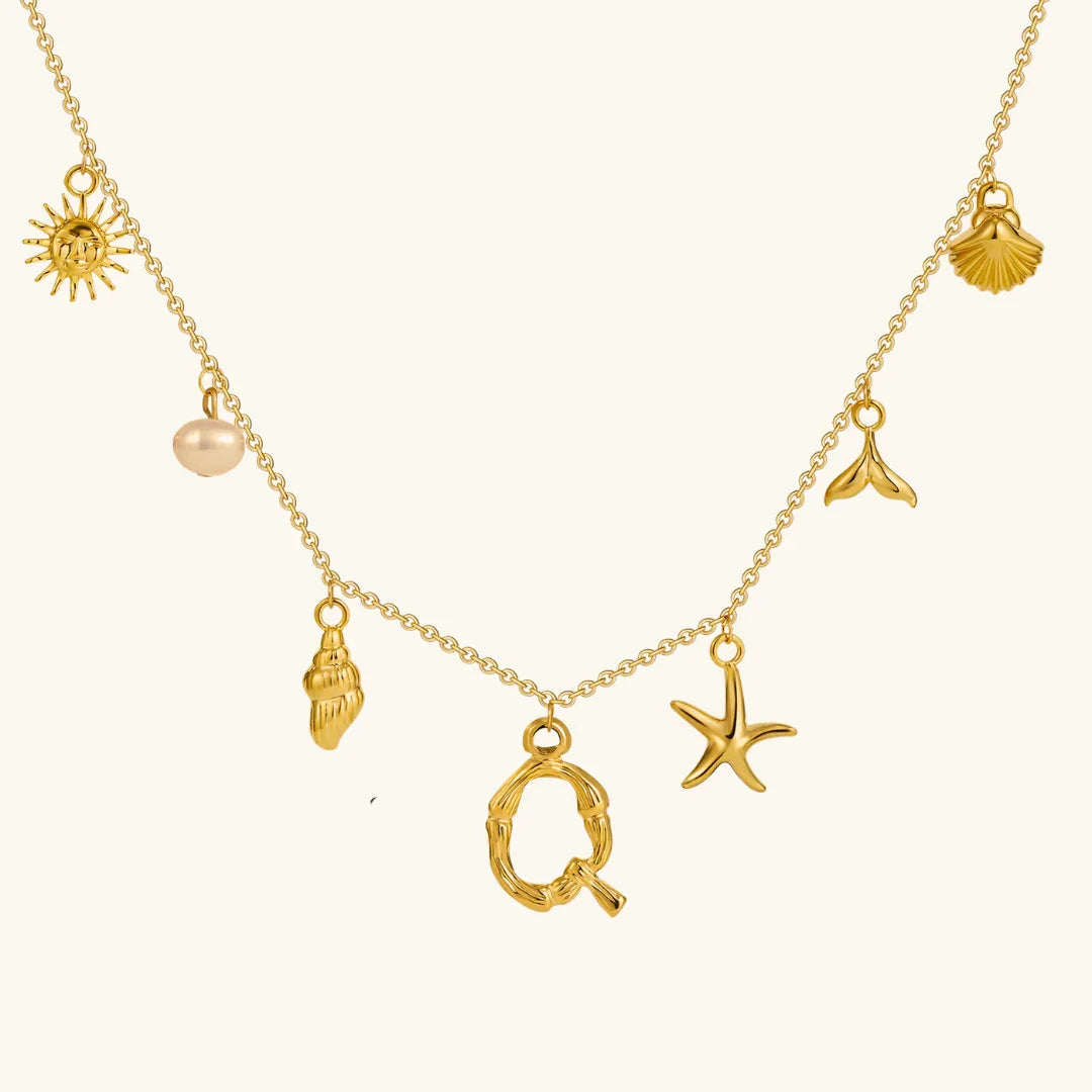 Nut Ocean Initial Necklace