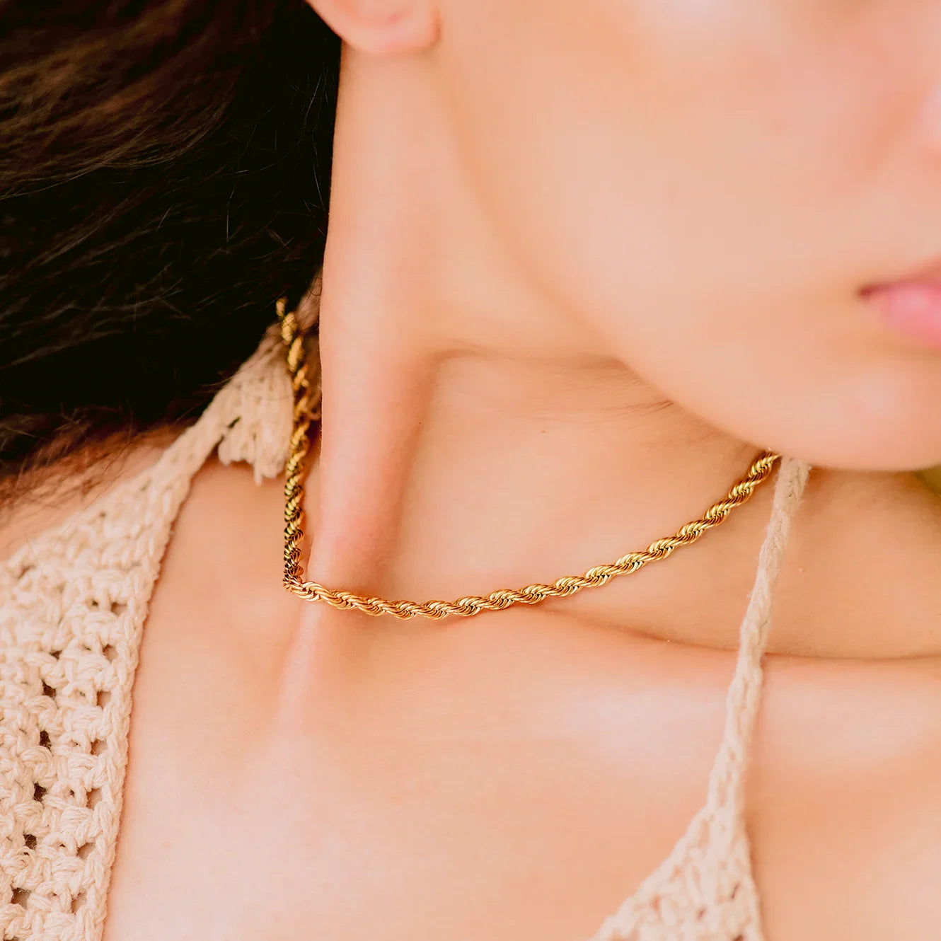 Epona Rope Chain Gold Necklace