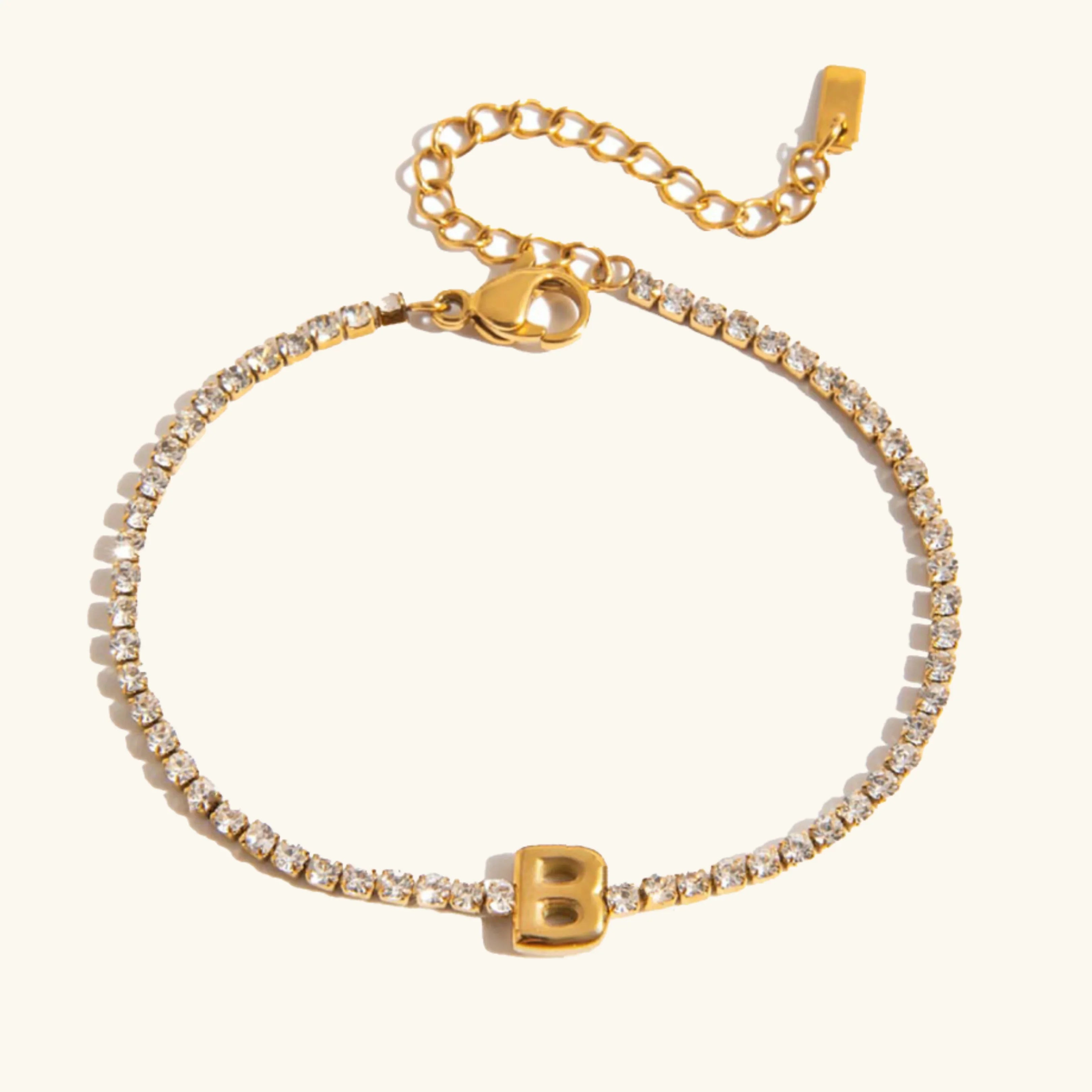 Vivian Bubble Letter Tennis Bracelet