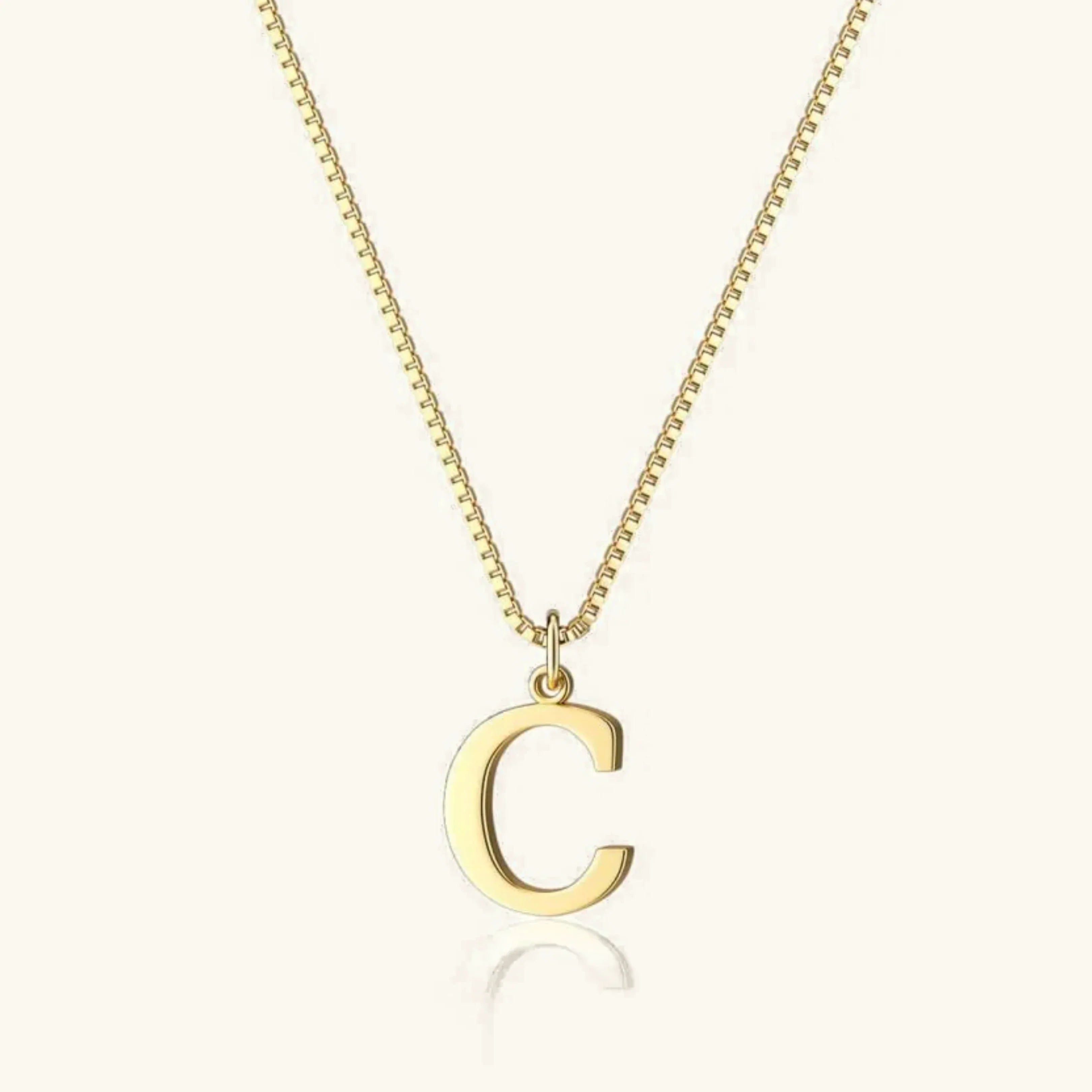 Ix Chel Letter Initial Gold Necklace