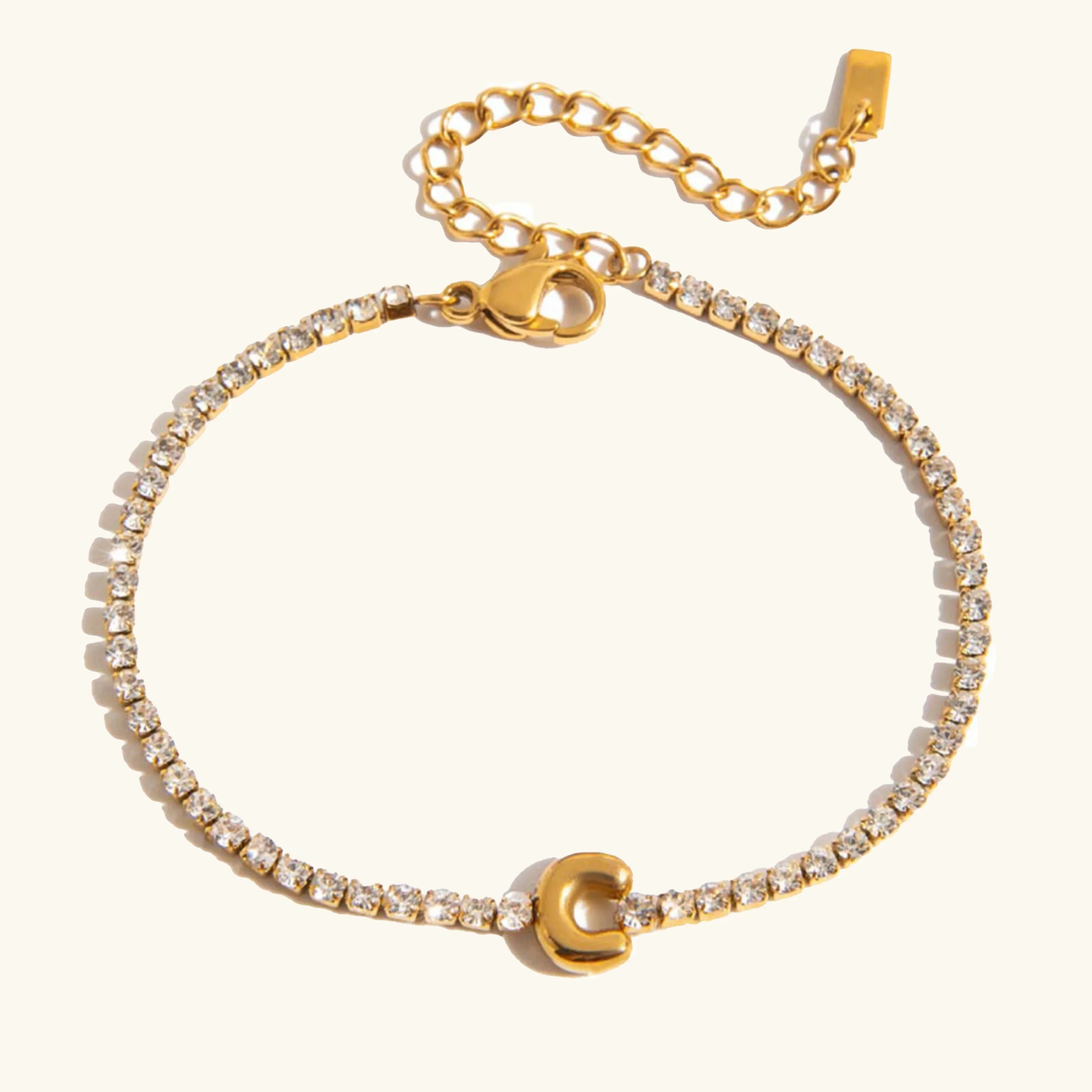 Vivian Bubble Letter Tennis Bracelet