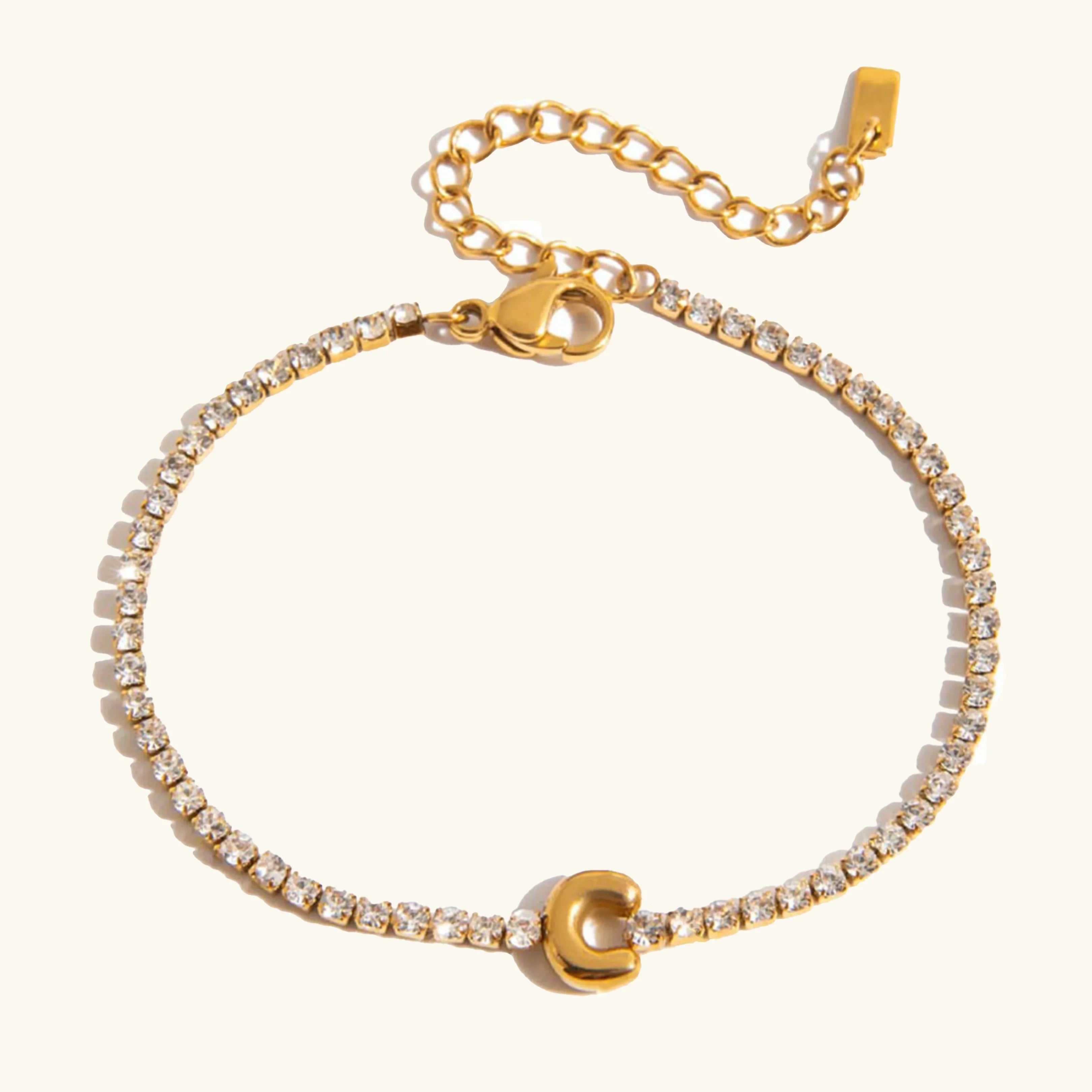 Vivian Bubble Letter Tennis Bracelet