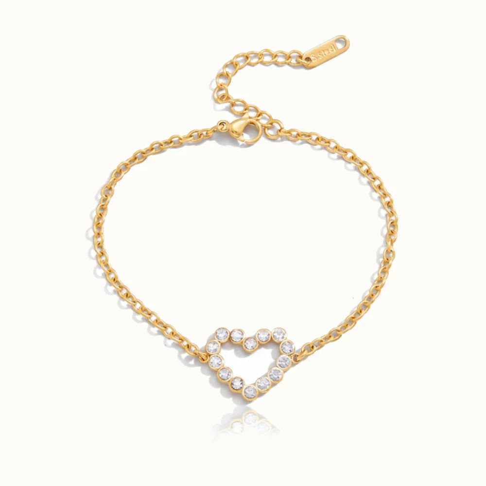 Emma Diamond Heart Gold Bracelet