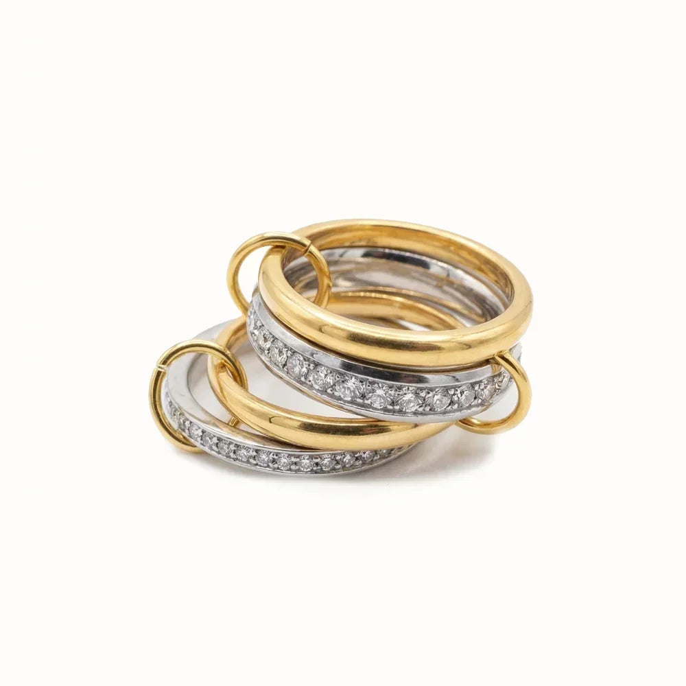 Valencia Two Tone Stacked Diamond Ring