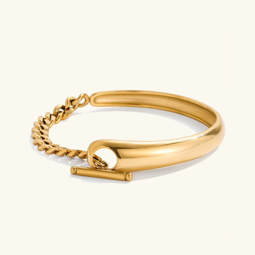 Alessia Chained Gold Bangle