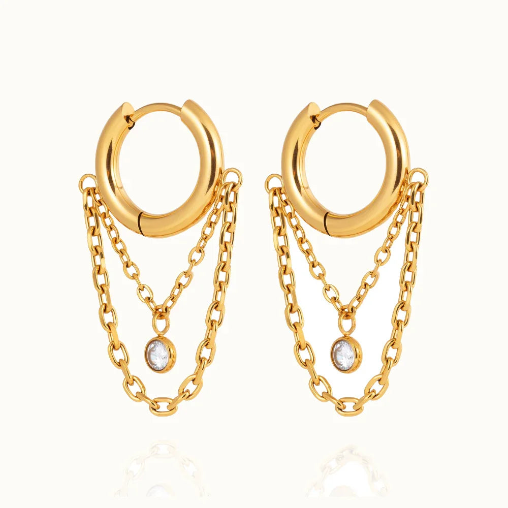 Muse Diamond Drop Hoops