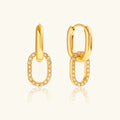 Peace Double Hoop Diamond Earrings